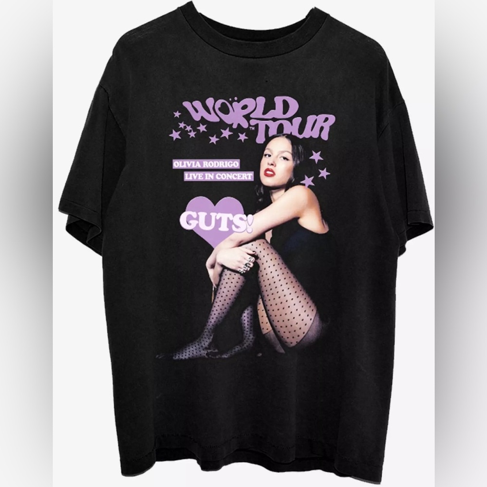 NWT Hot Topic Olivia Rodrigo Guts World Tour T-Shirt Size XXL Oversized